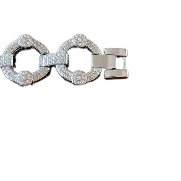 Joyozy Fashion Watch Bands Silver toned encrusted with Rhinestone Accents - Picture 6 of 10